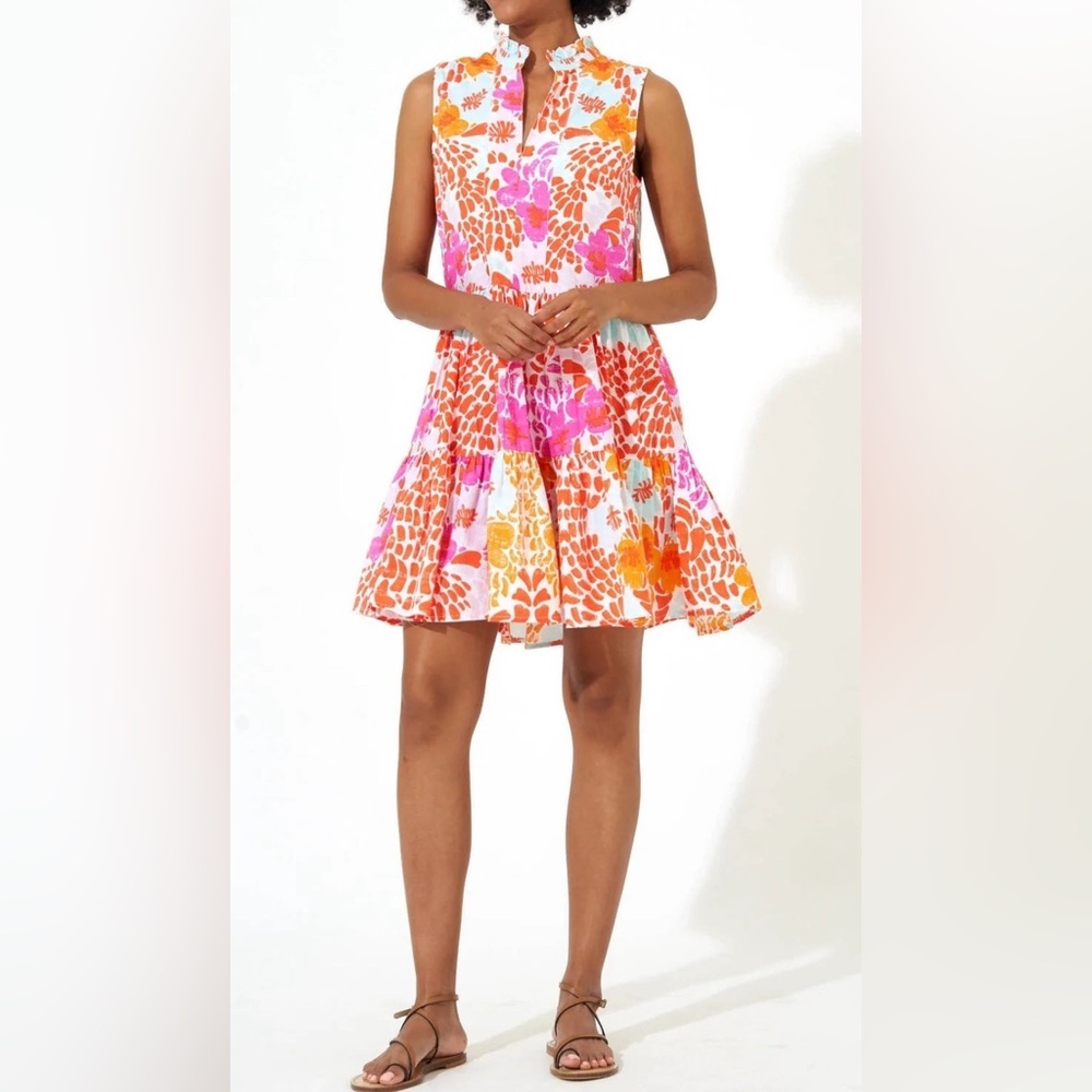 OLIPHANT Yoke Dress In Antiqua Orange Size Large NWT